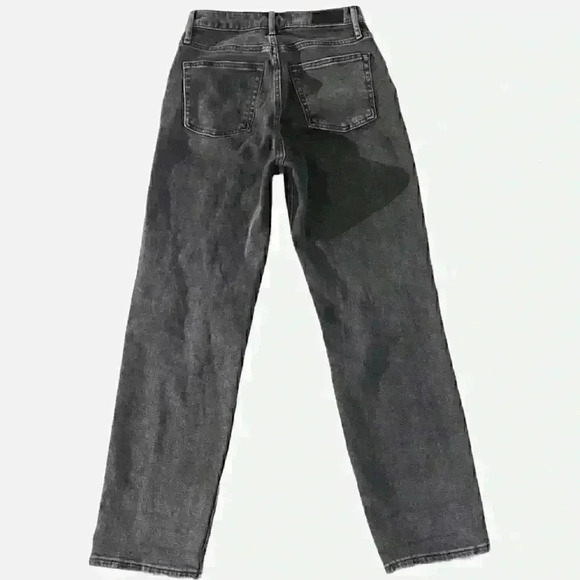 Hollister Womens Ultra High Rise Straight Leg Jeans Black Distressed Zipper 26 3 - Picture 1 of 12